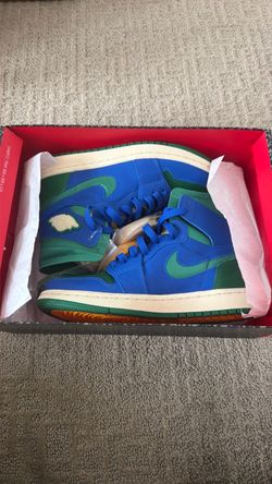 Air Jordan 1 Mid Blue Green Sneakers