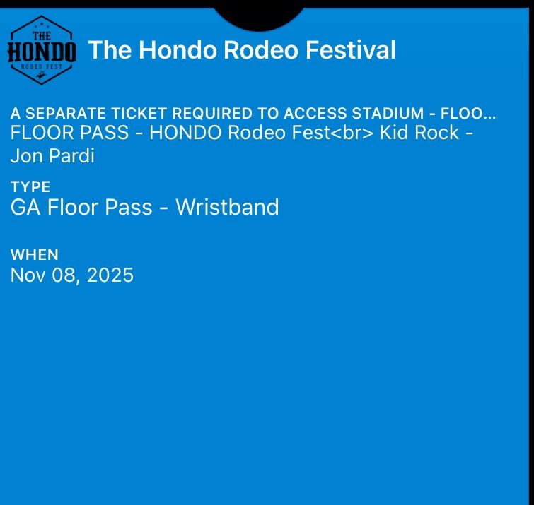 4 Floor Seats - Kid Rock And Jon Pardi