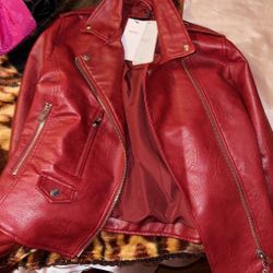 Bershka RED Leather Jacket 