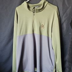 Men's Los Angeles Dodgers Levelwear Olive Delta Pursue Quarter-Zip 
