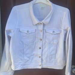 Forever 21 Denim Jean White Jacket 3X…
