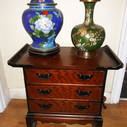 Korean Small Wood Cabinet Chest With Drawers Asian Oriental Chinese Vintage Antique