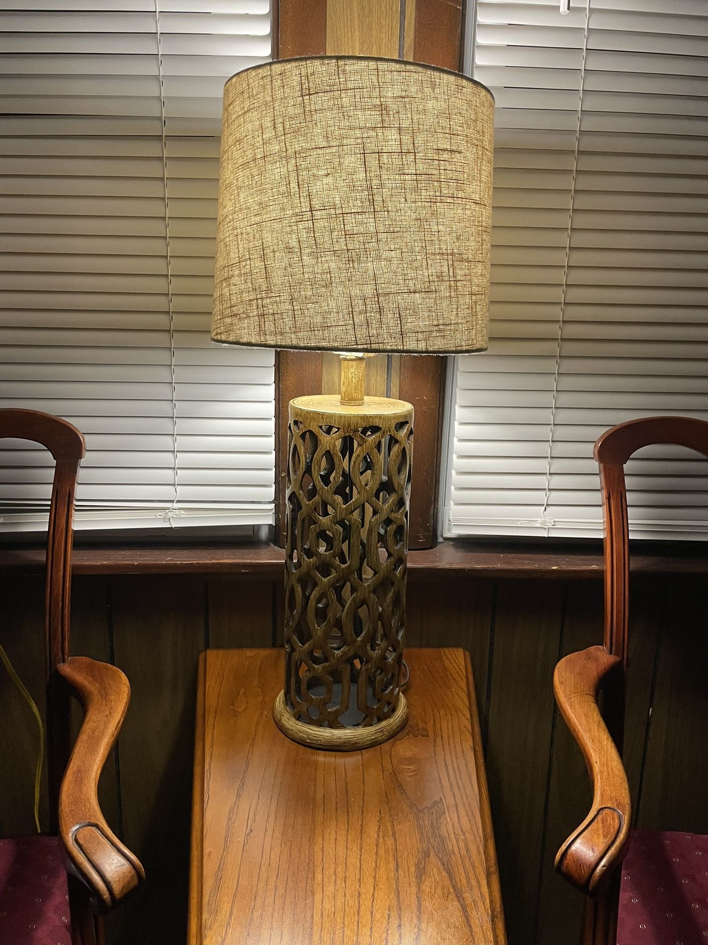 Antique Style Wooden Lamp. “New”