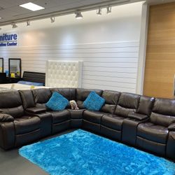 COMFY NEW MADRID RECLINING SECTIONAL SOFA ON SALE ONLY $1699. IN STOCK SAME DAY DELIVERY 🚚 EASY FINANCING 