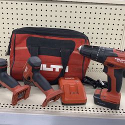 Hilti 12-Volt Lithium-Ion Cordless Rotary Impact Driver/Hammer Driver/Drill and Screwdriver Combo Kit (3-Tool)