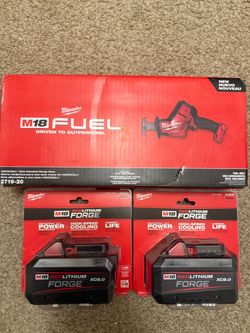 Milwaukee M18 FUEL Hackzall + 2 XC8.0 Batteries