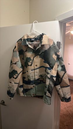 Tapestry Woven Landscape Print Jacket