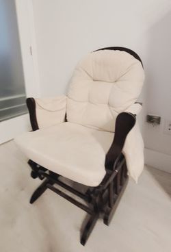 Rocking Wooden Chair with Removalble Cushion