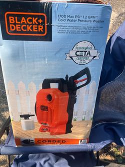 NEW BLACK+DECKER 1700 PSI Electric Pressure Washer BEPW1700 – Never Used