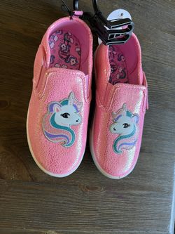NWT Shoes Girls Sz 11 Unicorn Pink Slip On