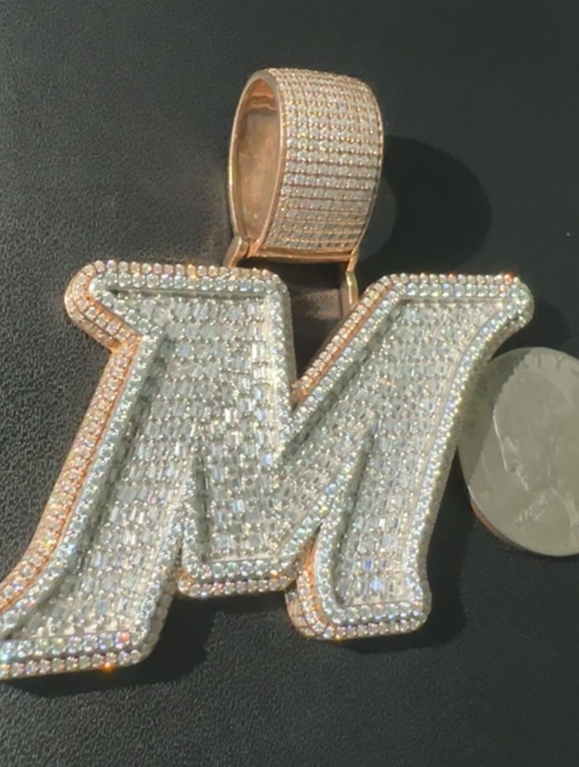 M Moissanite Pendant