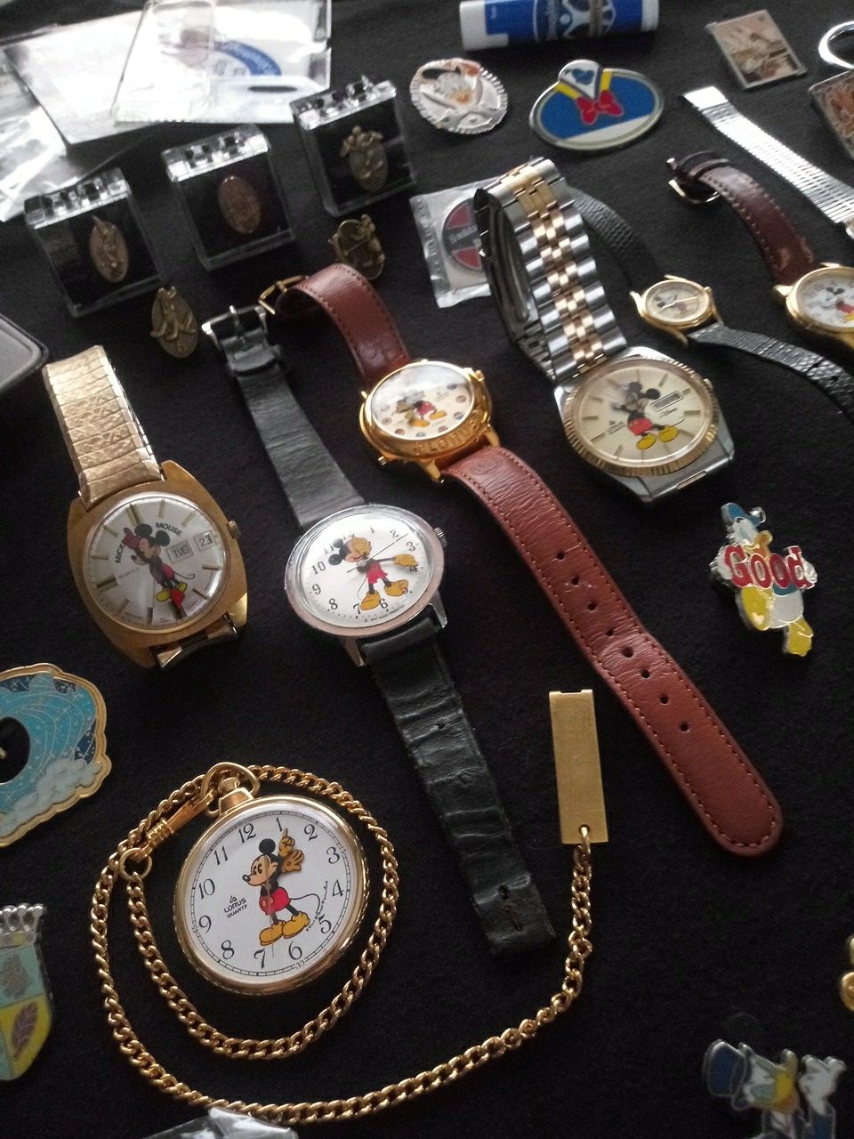 Mickey Mouse Watches and Pins Collection