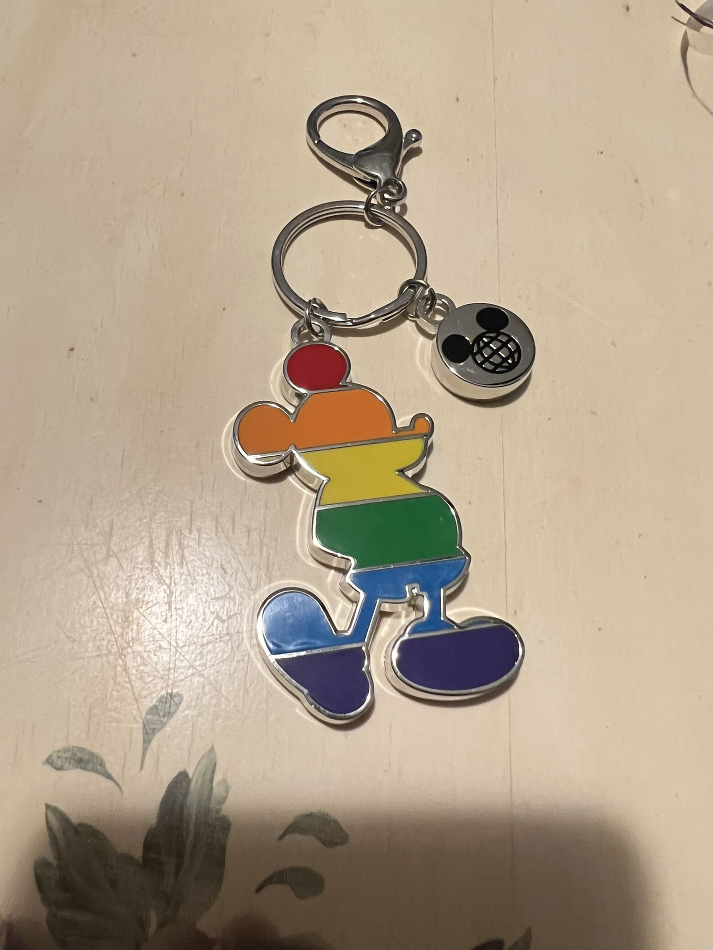 Disney Parks Exclusive Rainbow Mickey Mouse Keychain