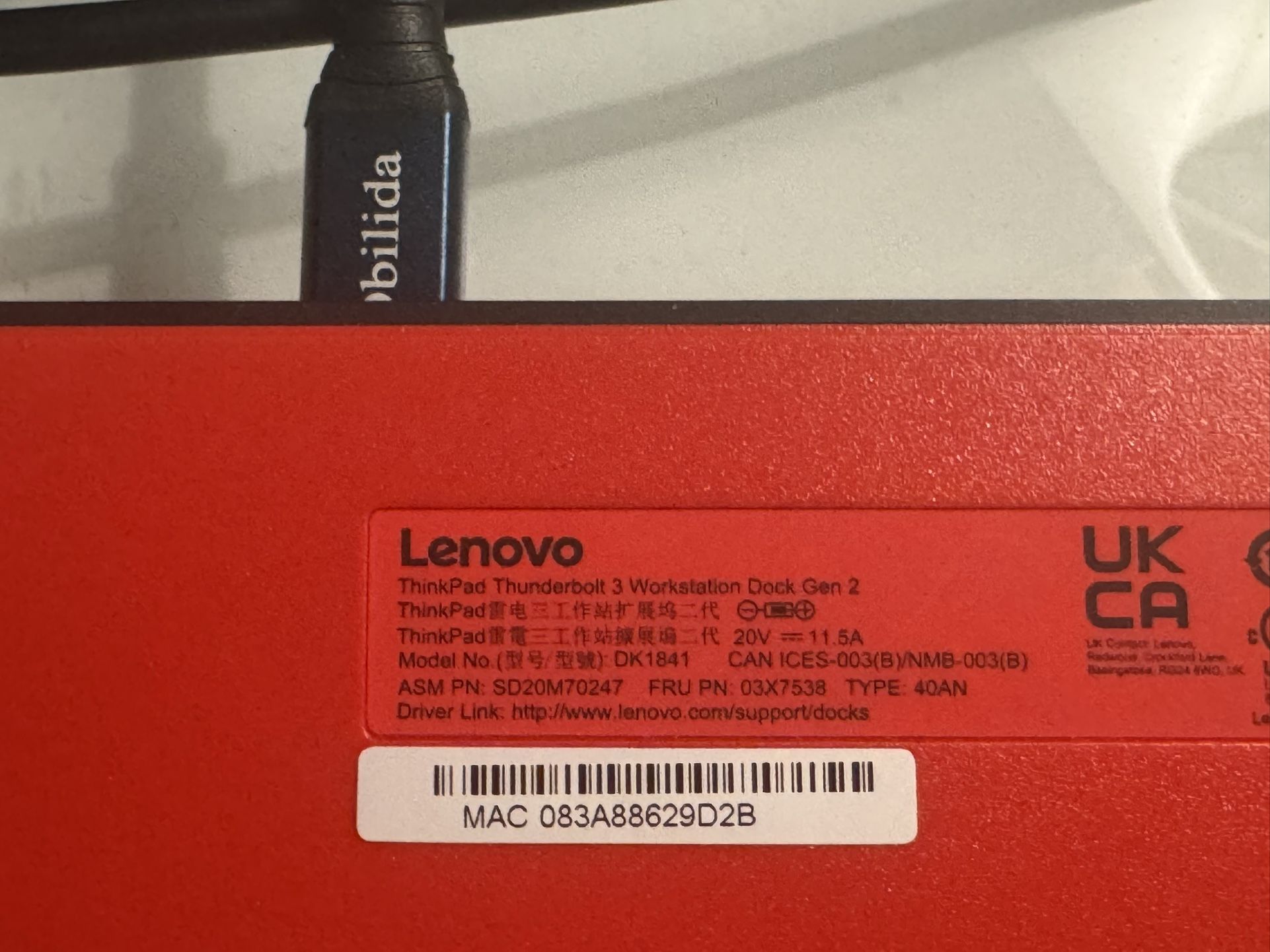 Lenovo Thunderbolt Dock Gen 2