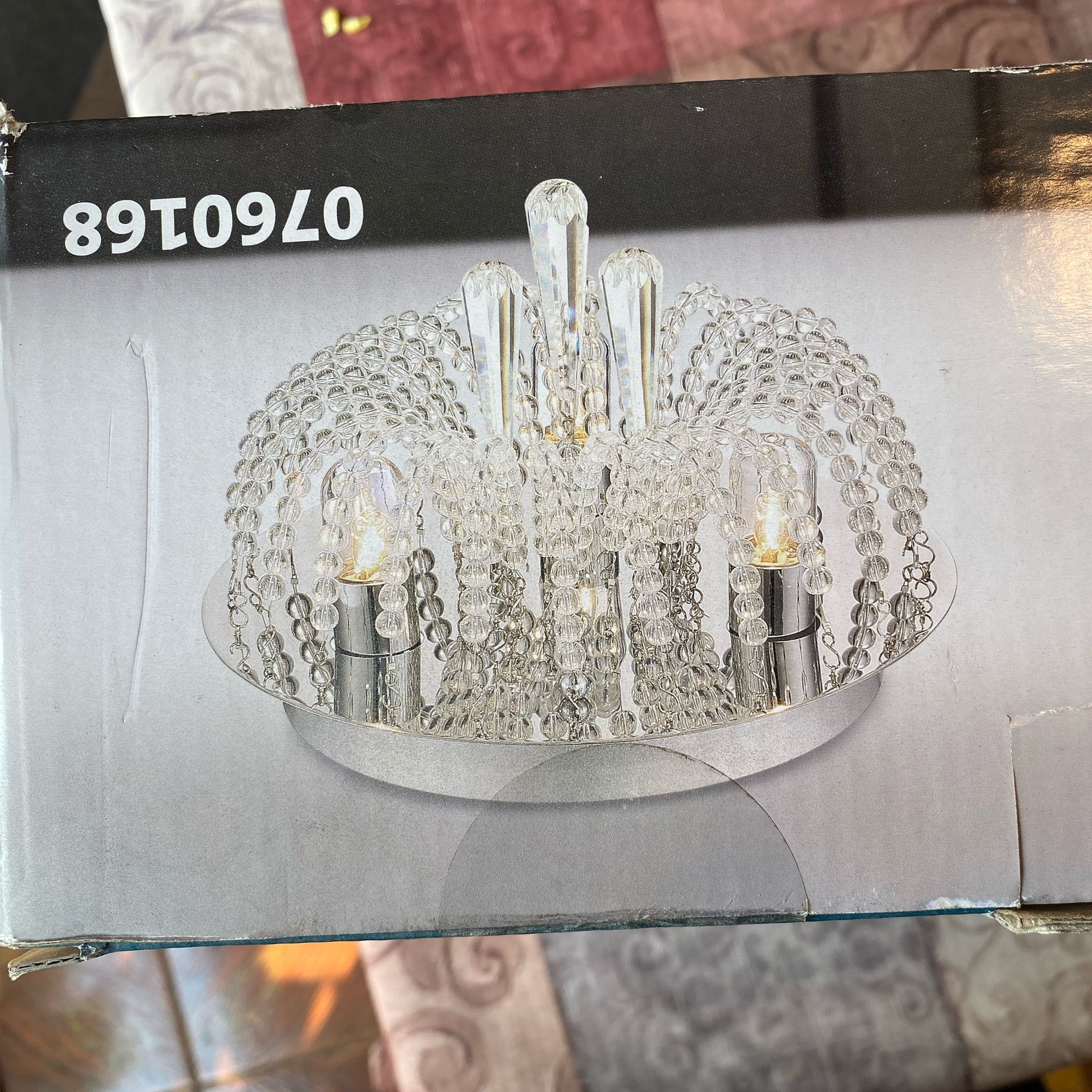 Three light fixture. Flush ceiling mount