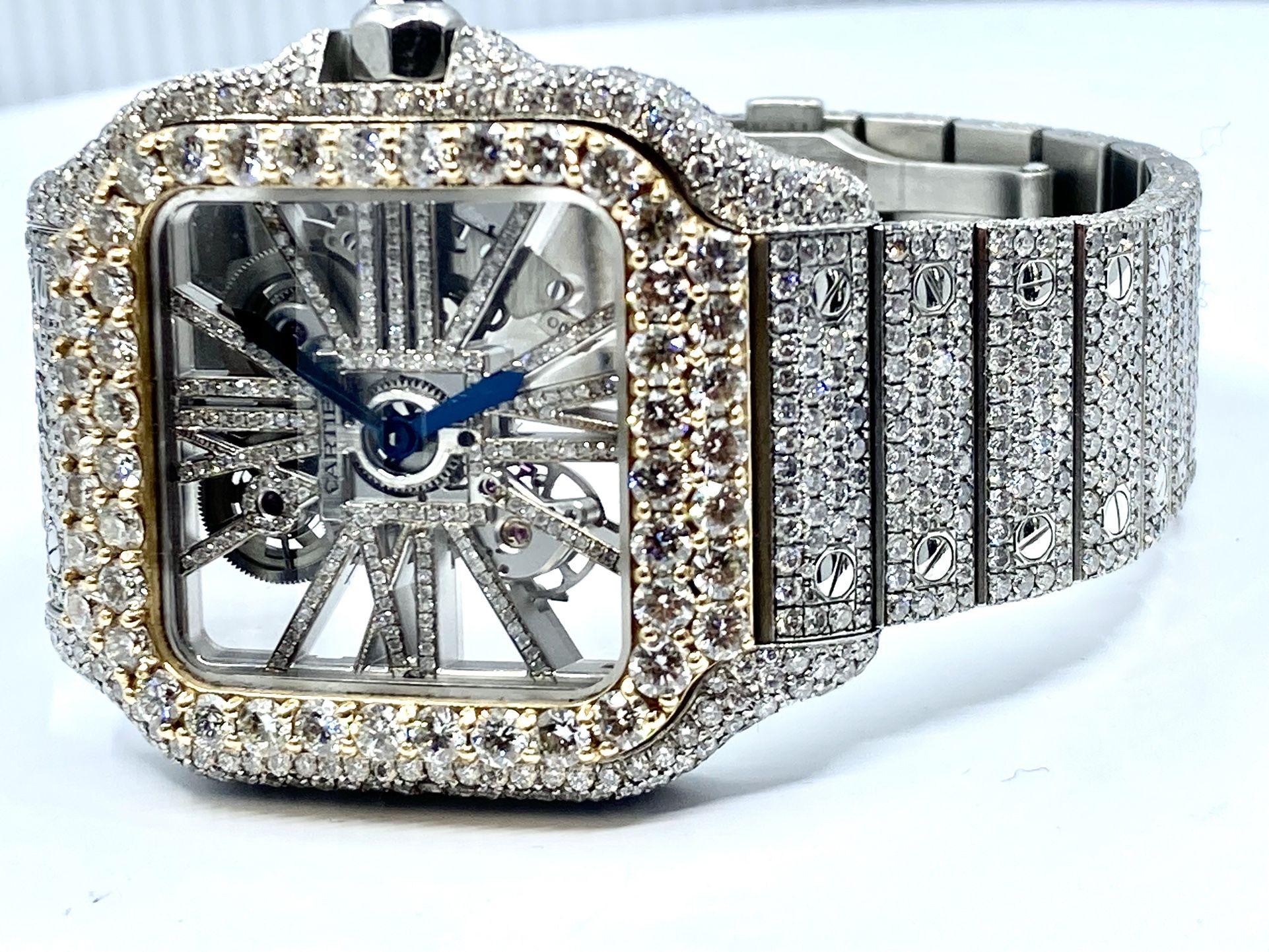 STUNNING Cartier Santos Skeleton Bust Down