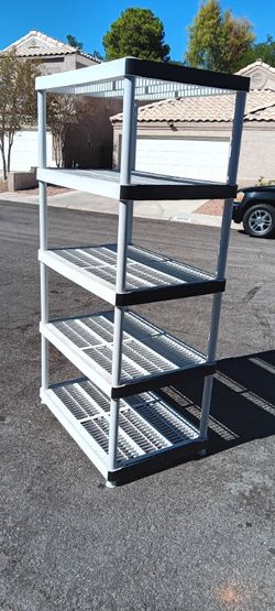 Storage Shelf! Industrial Resin Garage Shelf! 5 Tier! Indoor / Outdoor