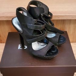 Bebe Tanya Black Heels Size 7