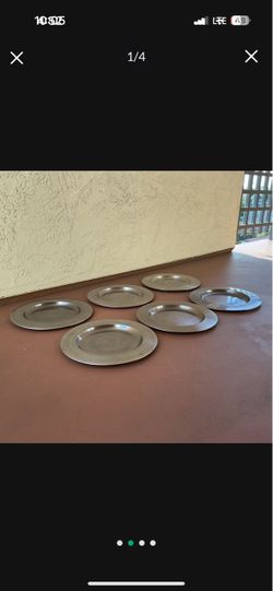 One Stainless Steel Metal Charger Plates From Pottery Barn