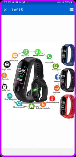 Smart Band Watch Bracelet Wristband Fitness Tracker Blood Pressure HeartRate M3