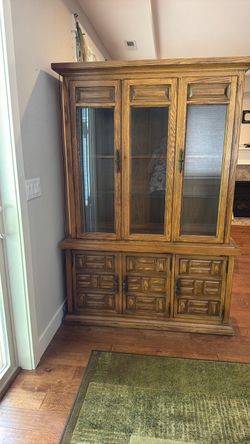 Solid wood older hutch.