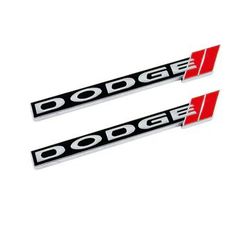 BRAND NEW UNIVERSAL 2PCS 3D DODGE METAL STEEL TRUNK EMBLEM BADGE STICKER
