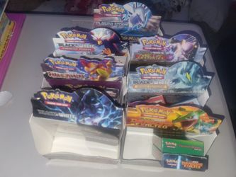 Black and white era empty booster boxes and theme deck boxes