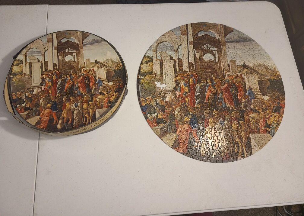 Vintage 1966 Springbok Circular Jigsaw Puzzle The Adoration Of The Kings