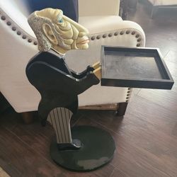 Butler Figurine Floor Stand with Serving Tray