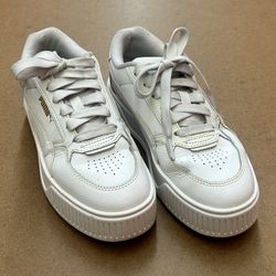PUMA Women’s KARMEN LABELLE #387212-24 WHITE Platform TENNIS Shoes SIZE 6 👀 (please read description)