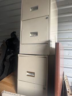 Desk And 2 File Cabinets