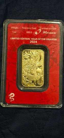 1 oz Argor-Heraeus 999.9 Fine Gold Bar Year of the Dragon 2024 Limited Edition