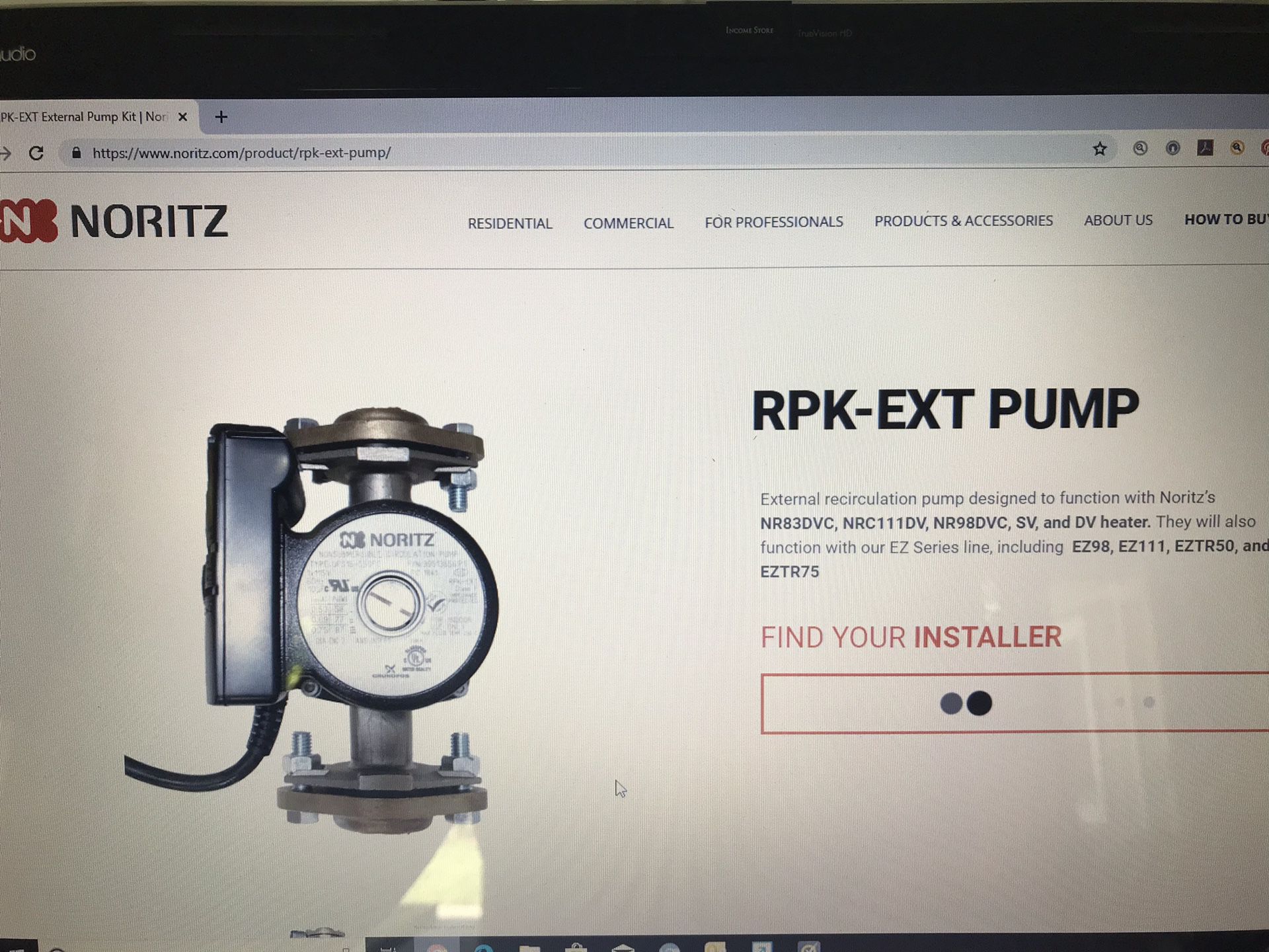 New Noritz External Recirculation Pump for Water Heater