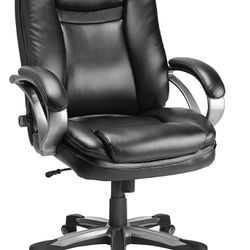 Realspace® BTEC 600 Big And Tall Bonded Leather High-Back Chair, Black