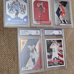 Graded Sports Cards PSA CCG Gem Mint 10 Herbert Brown Clarke Hunter HayesAwesome collection of graded sports cards here. Has Justin Herbert 2020 Leaf 