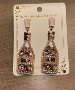 Bachelorette Earrings for Bride - Bachelorette Party Accessories Bridal Shower Gift for Bride to Be