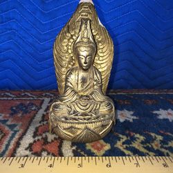 Chinese Antique Gilt Lacquered Wood Sculpture Of A Deity