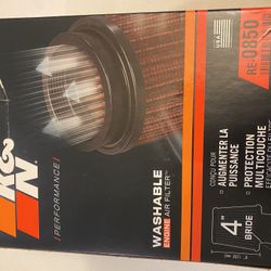 K & N  Washable Performance Filter 4” Bridge (RE0850)
