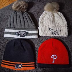 Set Of 4 Philadelphia Sports Team Beanies