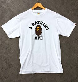 A Bathing Ape BAPE Men's White Cotton Logo Graphic Crew Neck T-Shirt XL
