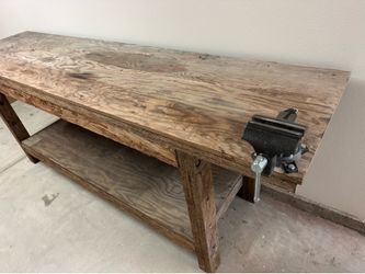 Large Solid Wood Work Bench
