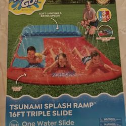 Bestway H2OGO Tsunami Splash Ramp Slide 16ft Waterslide TRIPLE SLIDE New