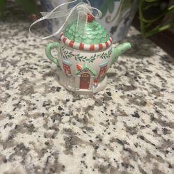 Hallmark Keepsake Ornament Cozy Ceramic Teapot Ornament 