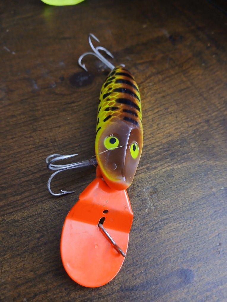 Heddon Deep Dive River Runt Orange Lip Brown Crawdad Rare