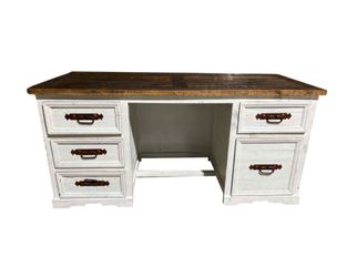 ESC06- Taos Executive Desk White Distressed