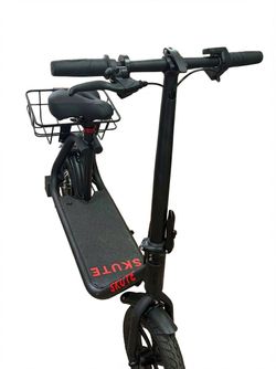 SKUTE Electric Scooter with Seat and Basket
