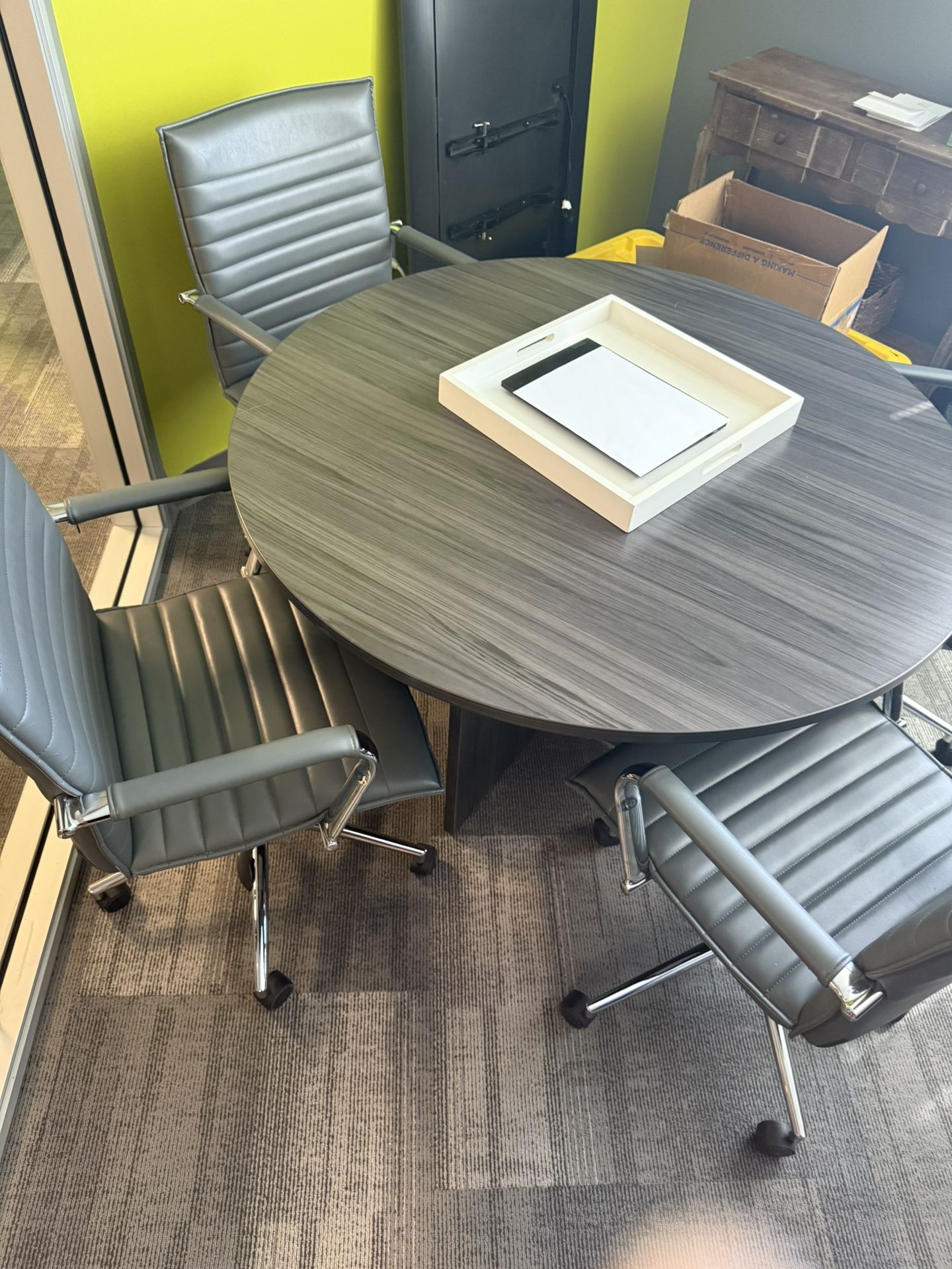 Round table and chairs - office