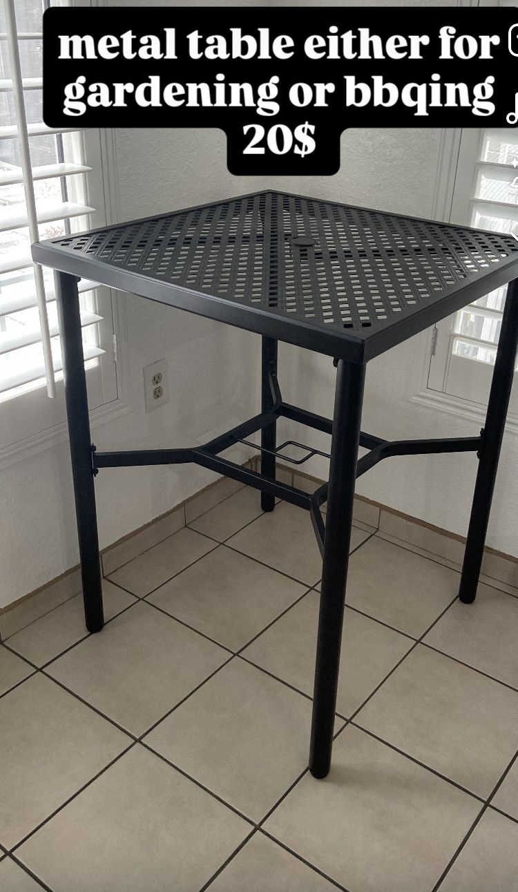 Metal Table For Gardening Or Bbqing 