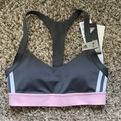 Adidas Womens XS Sports Bra NWT pink and Grey