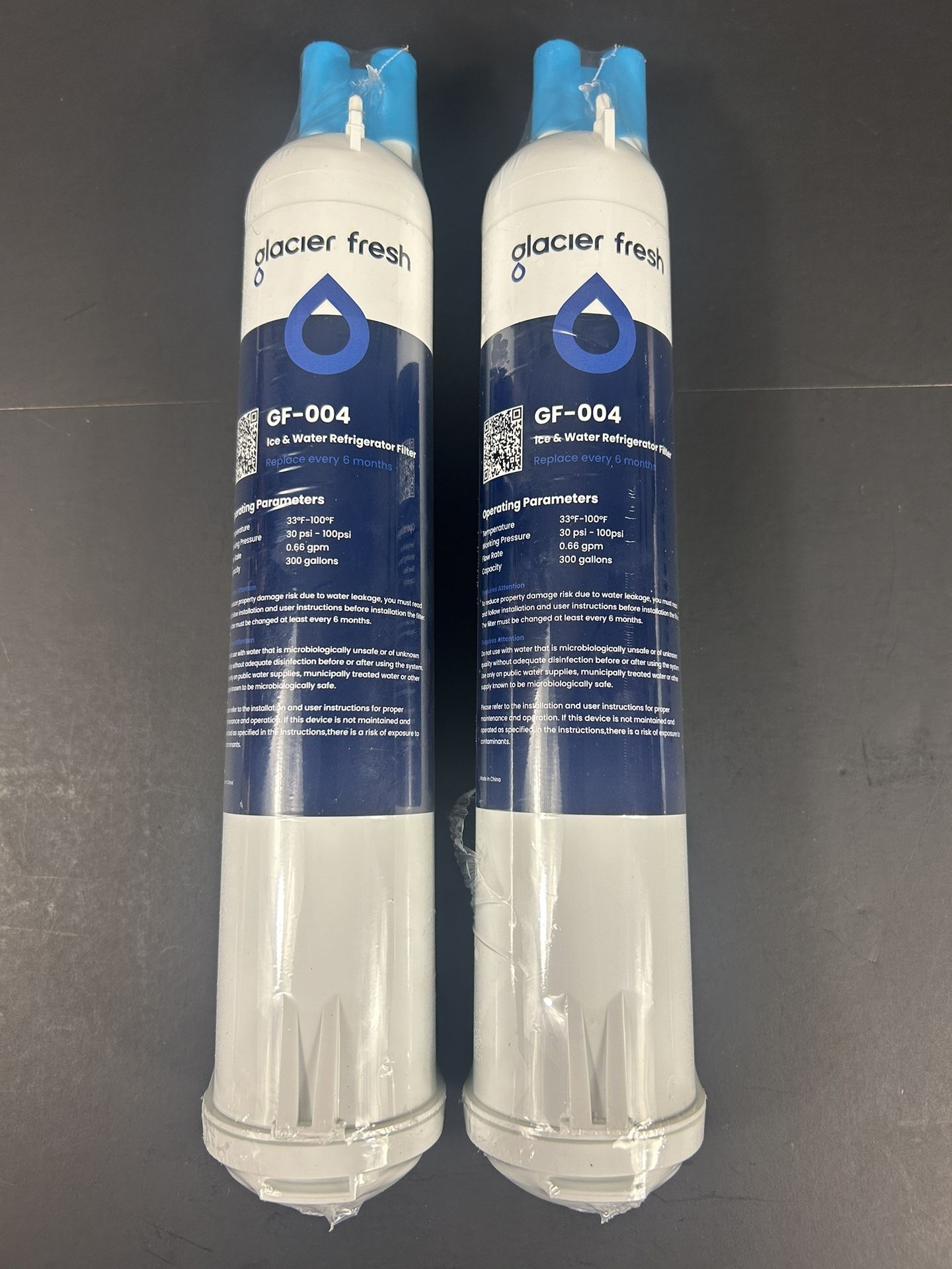 2-Pack Glacier Fresh GF-004 Ice Water Refrigerator Filter